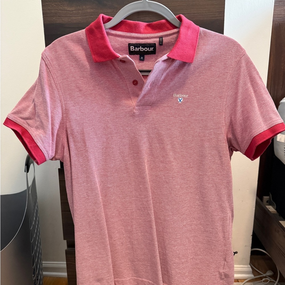 Barbour Men's Pink & Red Polo Shirt